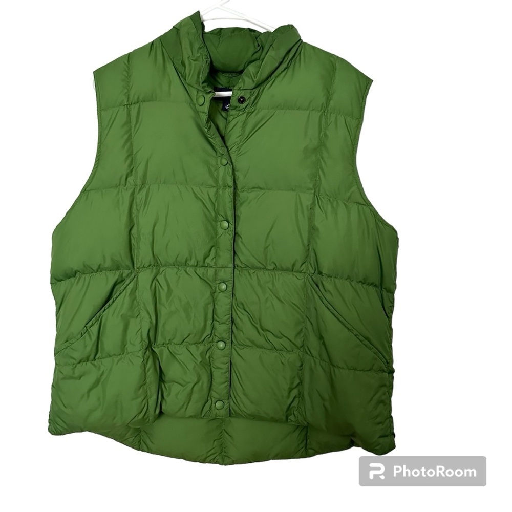 Lands end down puffer vest green